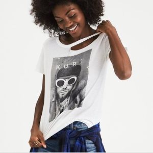 American Eagle Kurt Cobain distressed tee